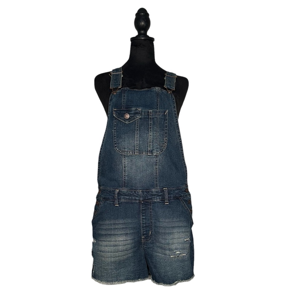Wallflower short denim overalls